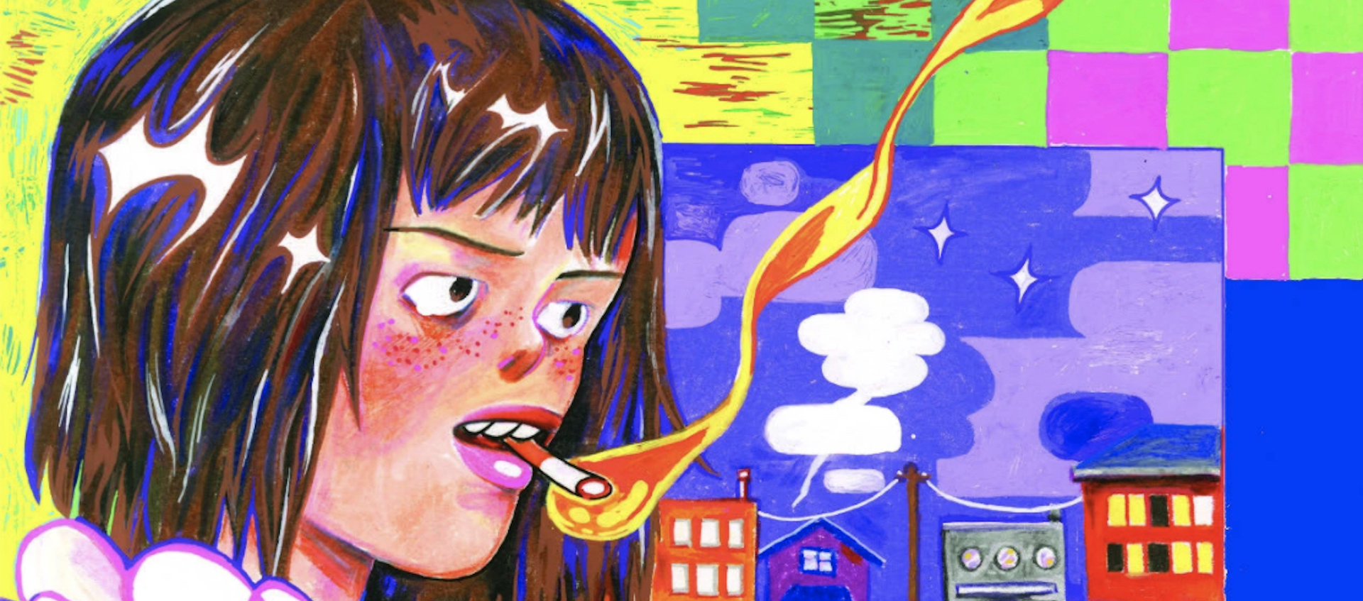 Cover detail from comic artist Caroline Cash's Girl in the World