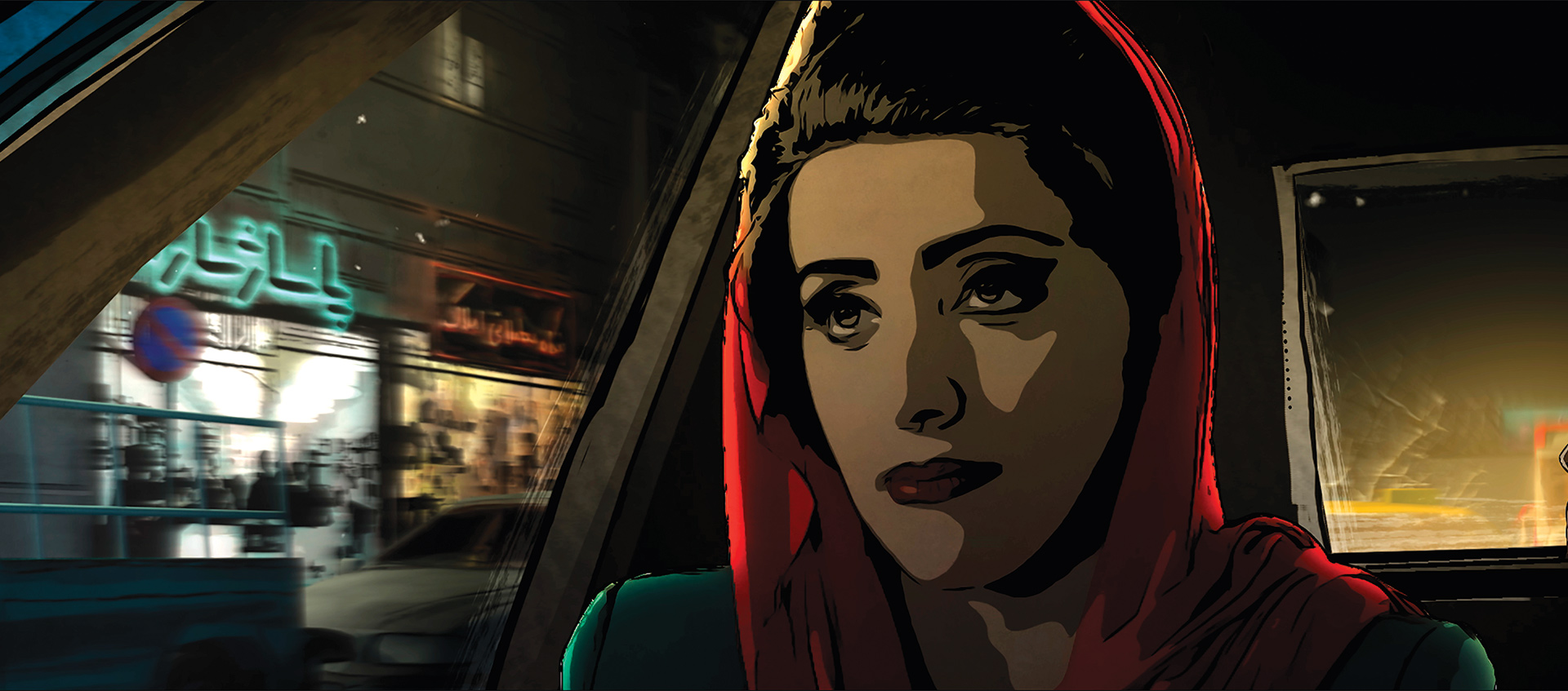 Iranian girl in taxi