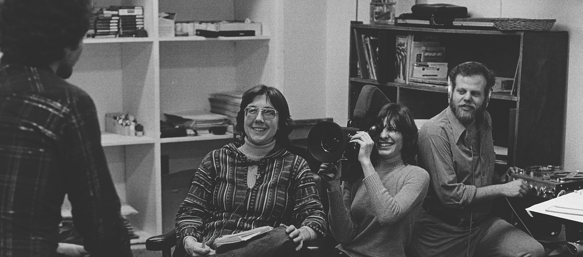 Julia Reichert and former directing partner Jim Klein in a black and white archive image circa early 1970s