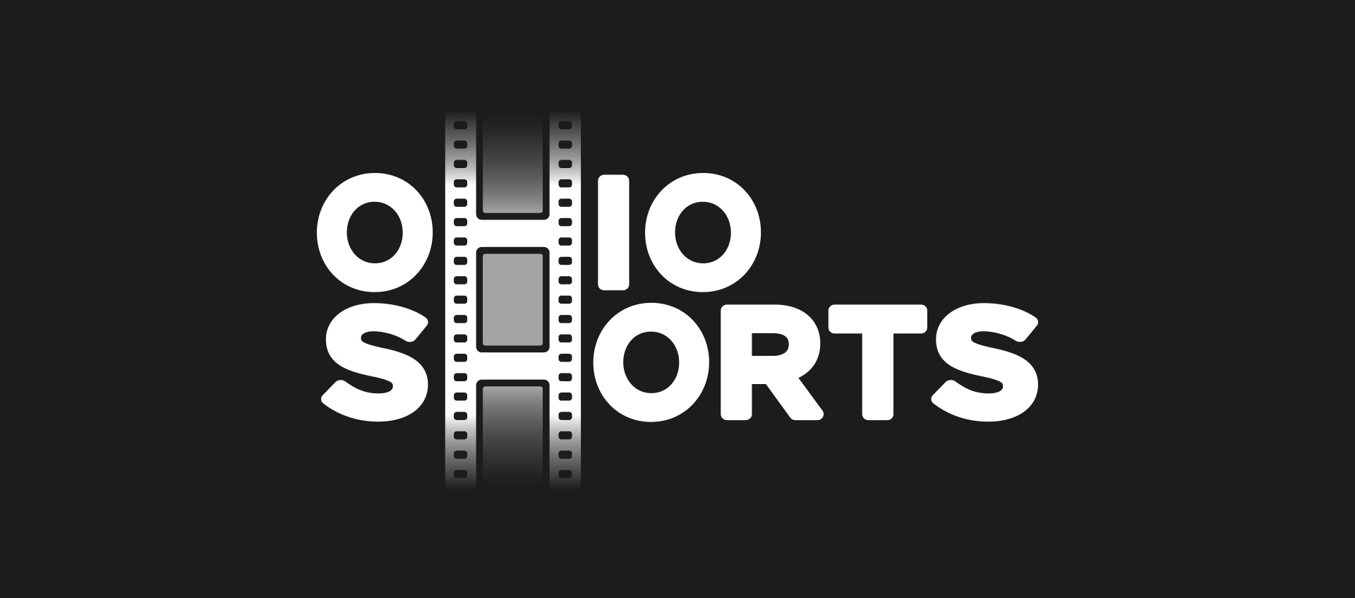 White logo for the Wexner Center for the Arts' Ohio Shorts program on black background