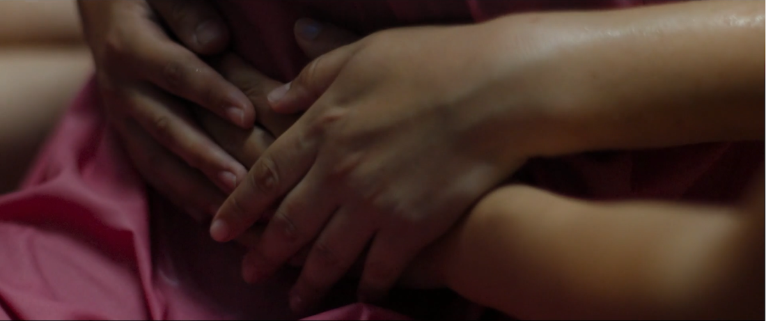 A scene of women's hands from the film Papicha