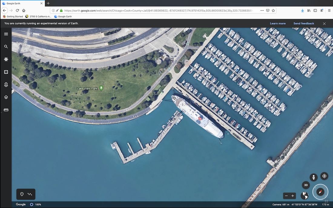 A Google Earth view of a park on the water in Lake View, Iowa